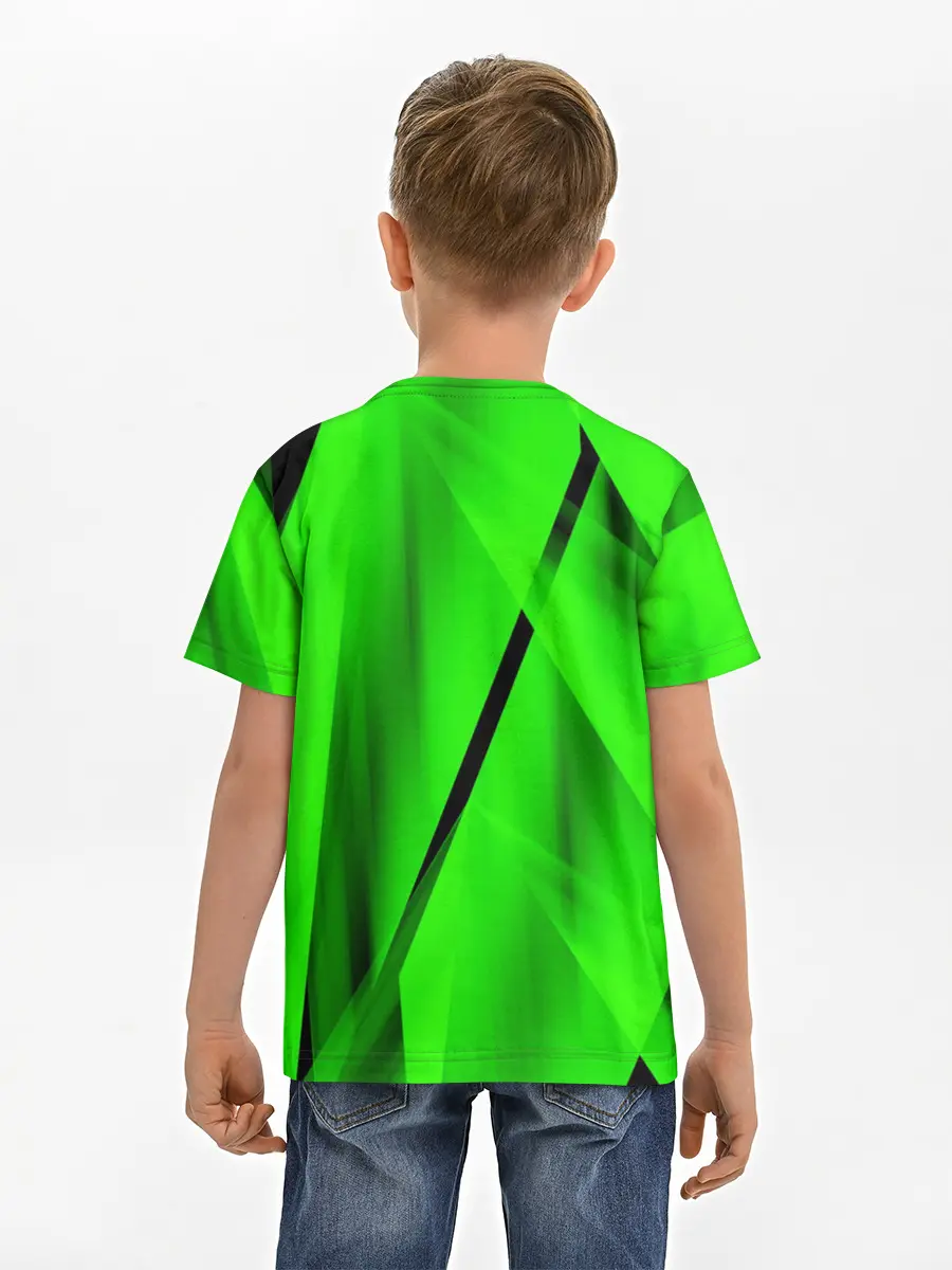Детская базовая футболка / Зеленый неон