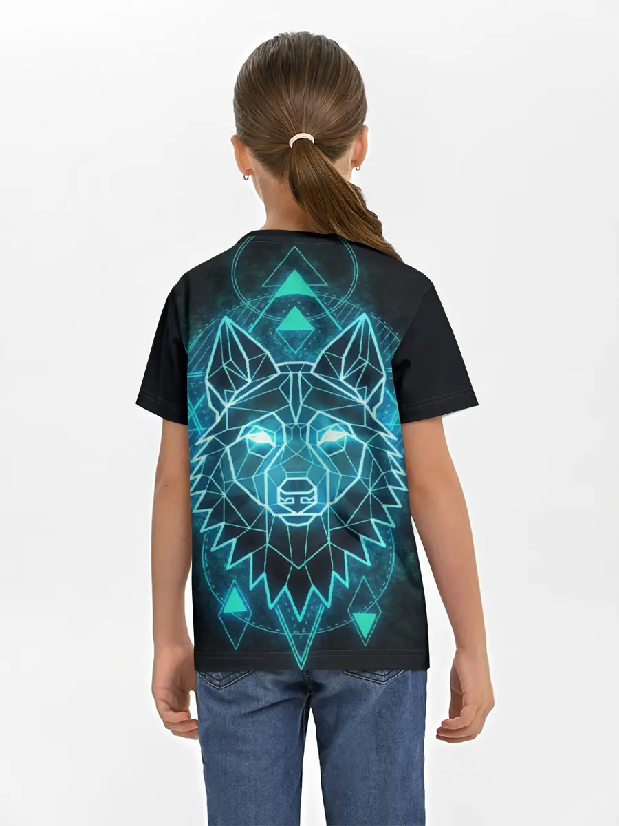 Детская базовая футболка / НЕОНОВЫЙ ВОЛК