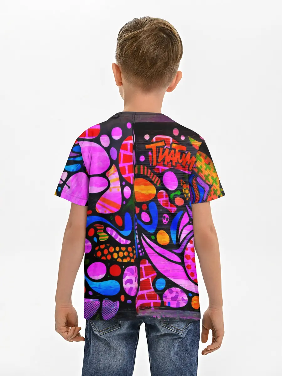 Детская базовая футболка / Неоновое граффити