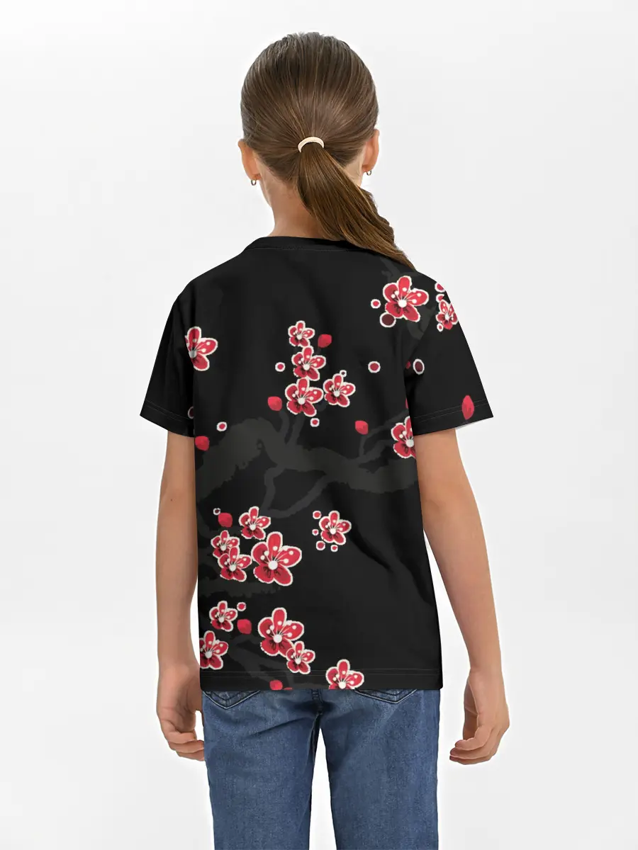 Детская базовая футболка / САКУРА ЦВЕТЁТ И БЛАГАУХАЕТ