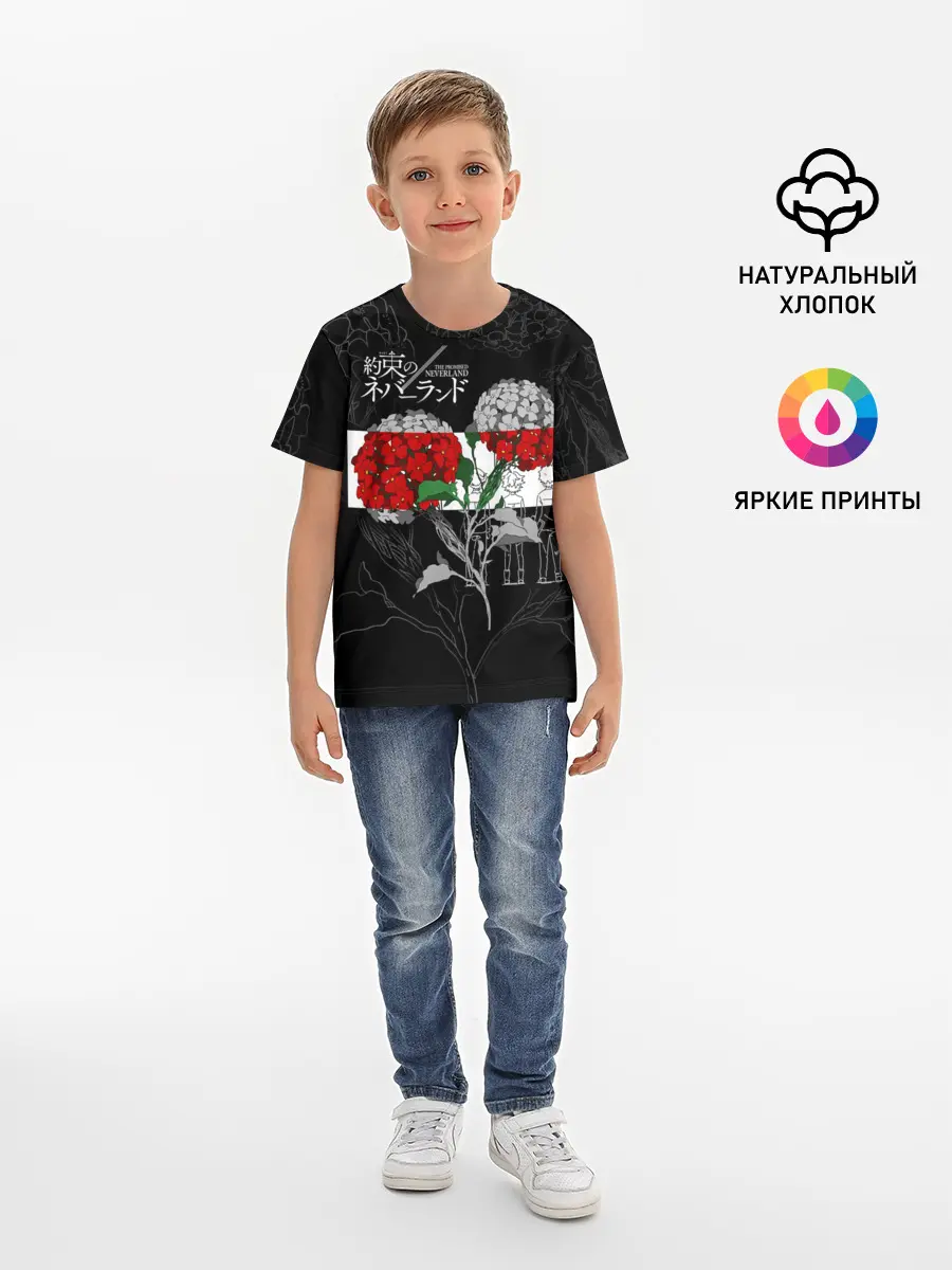 Детская базовая футболка / Обещанный Неверленд Цветы Вида