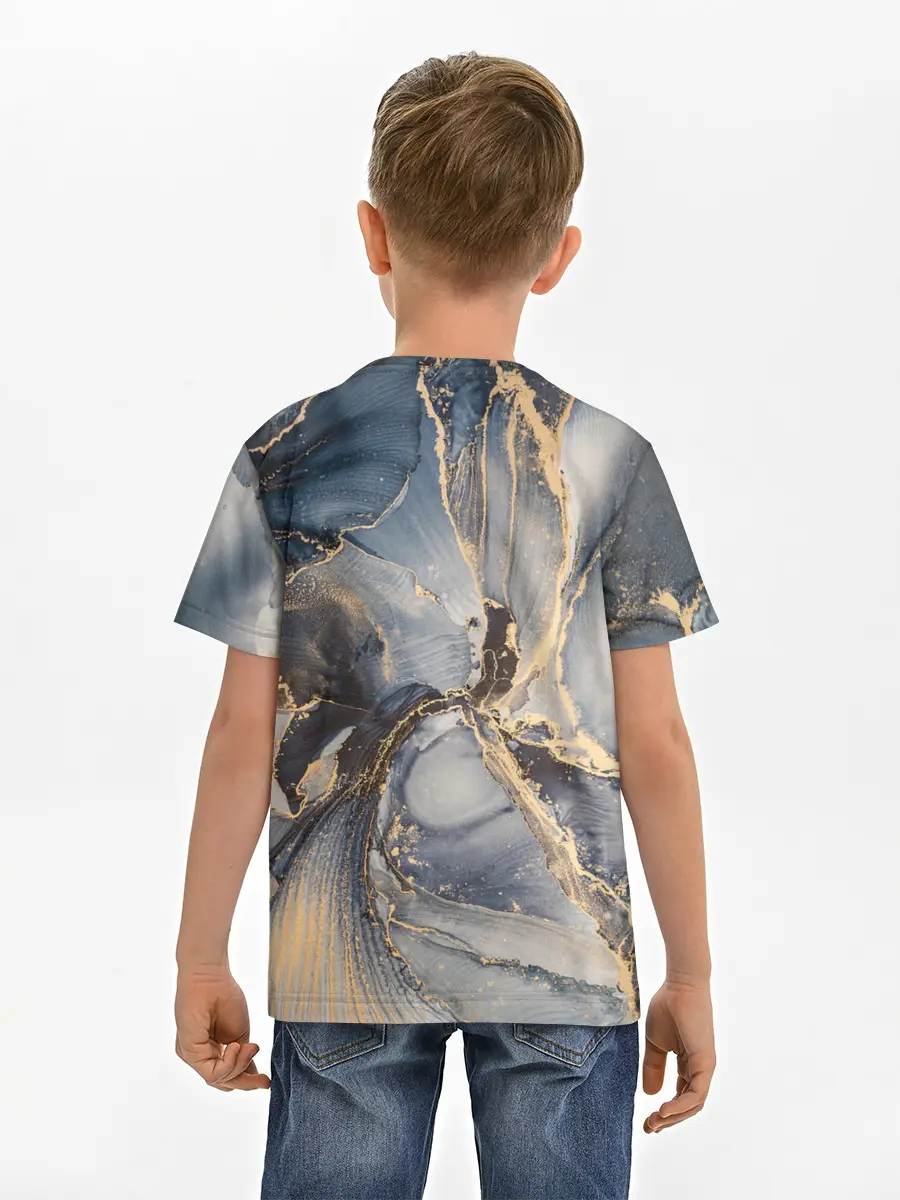 Детская базовая футболка / Fluid art ink mix