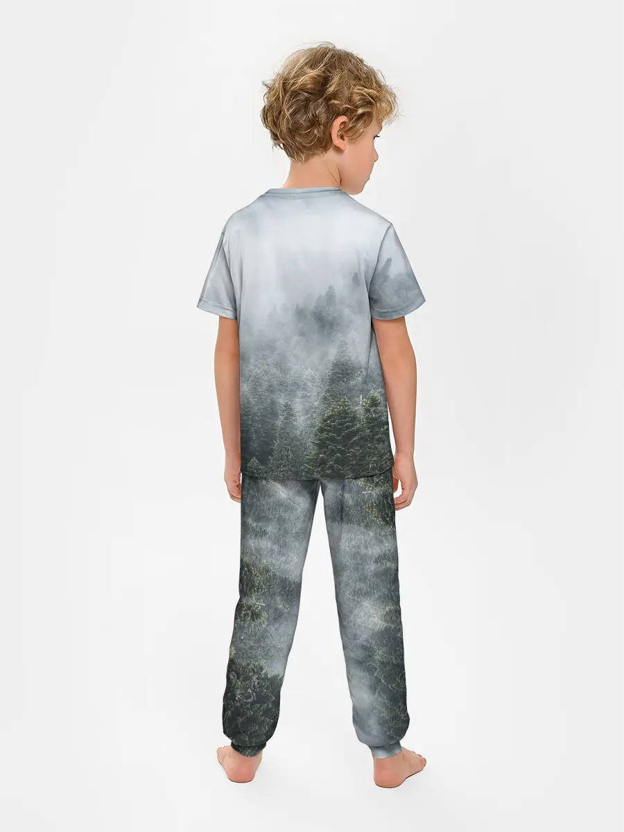 Детская пижама с брюками / Туманный лес
