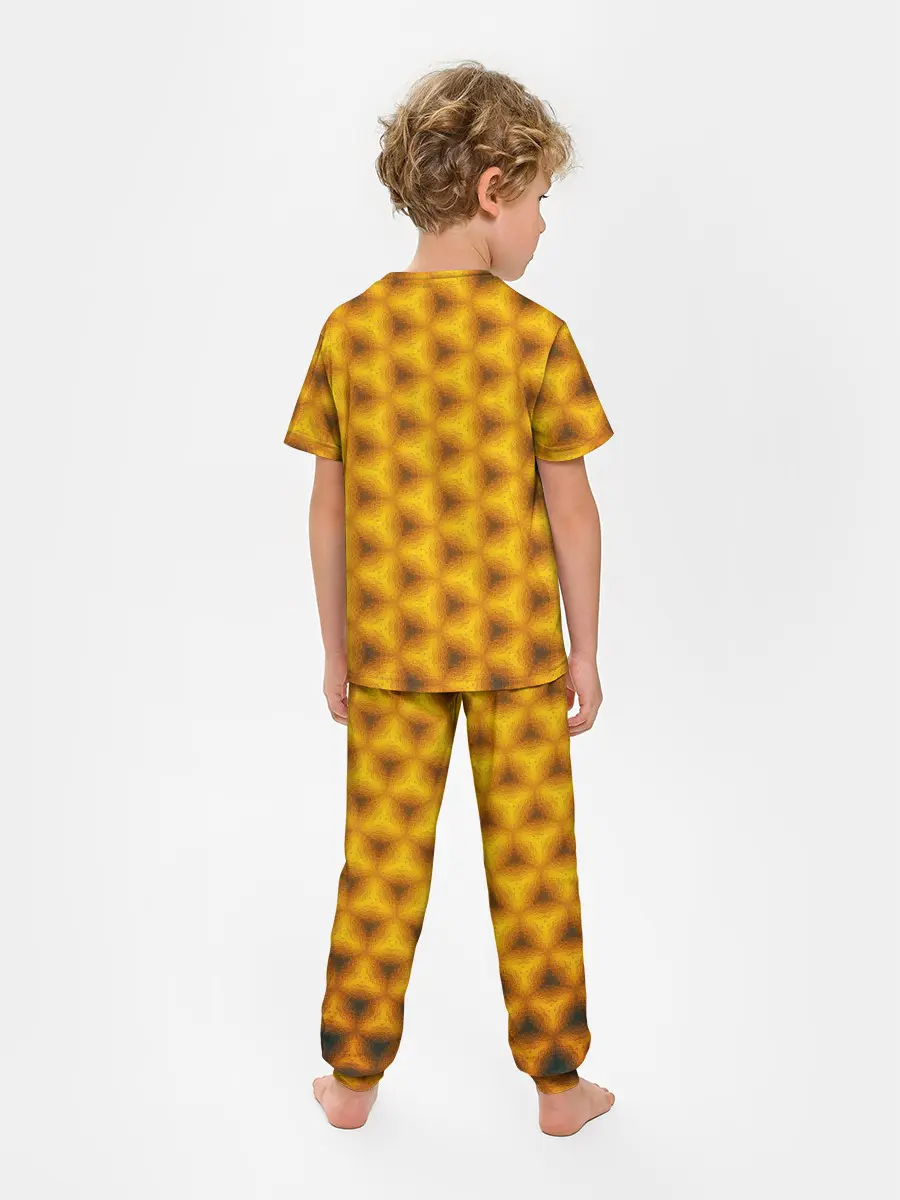 Детская пижама с брюками / Синие соты