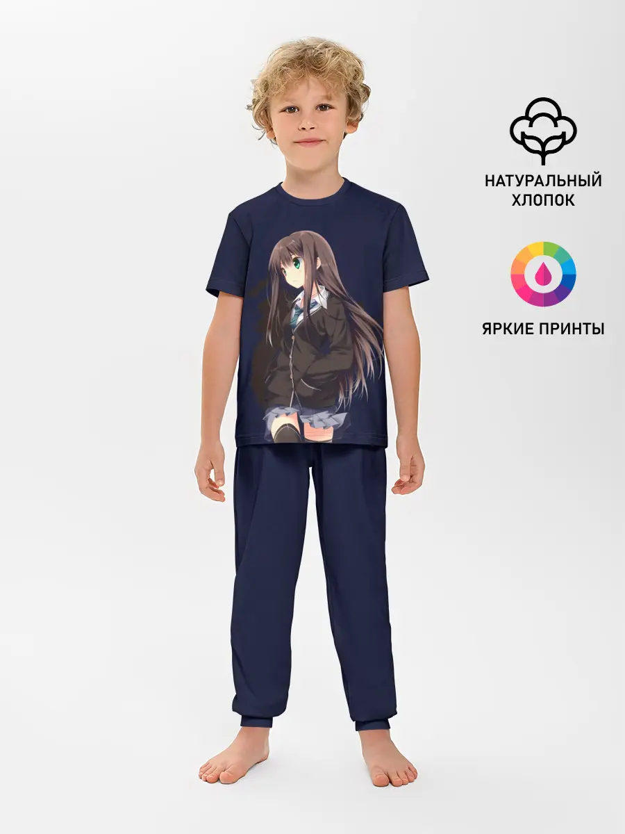 Детская пижама с брюками / Школьная Тян