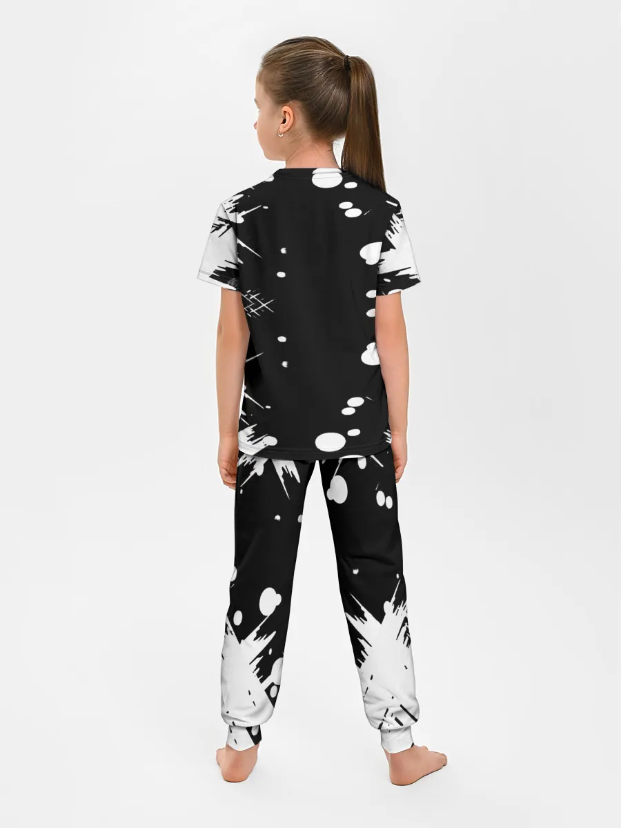 Детская пижама с брюками / Хвост Феи геометрия в чб