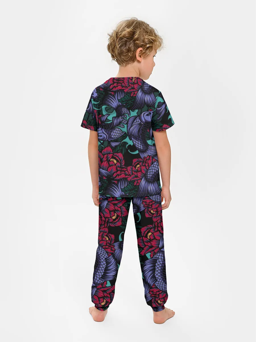 Детская пижама с брюками / Японские карпы
