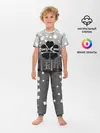 Детская пижама с брюками / Черный логотип Клевера на сером градиенте