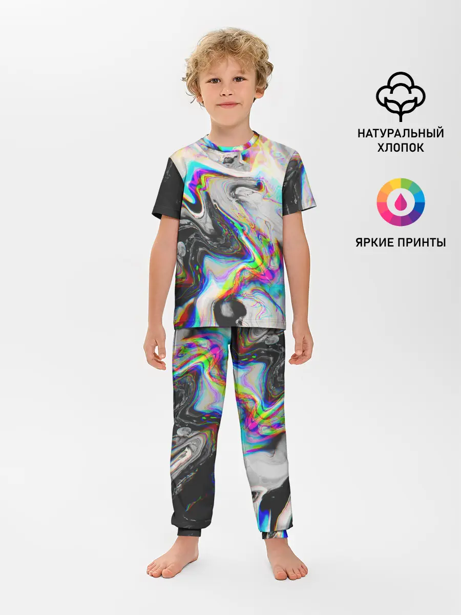 Детская пижама с брюками / DIGITAL ABSTRACT GLITCH | ГЛИТЧ