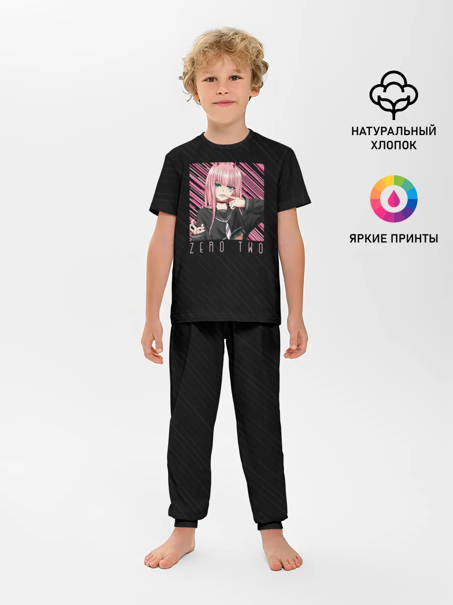 Детская пижама с брюками / Zero Two в квадрате