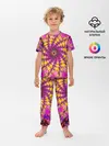 Детская пижама с брюками / НЕОНОВЫЙ РОЗОВЫЙ ФРАКТАЛ