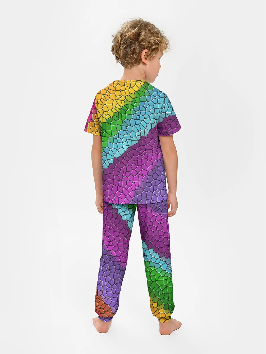 Детская пижама с брюками / Яркая мозаика