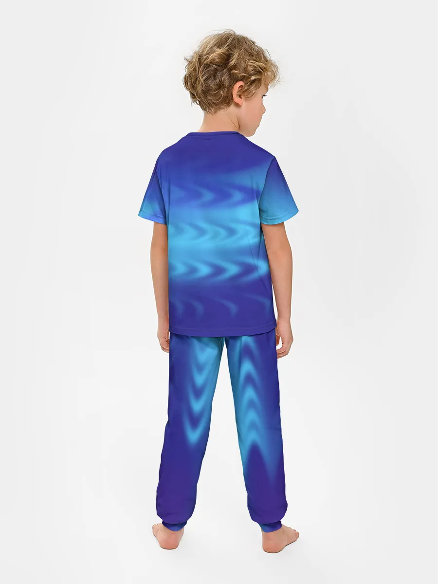 Детская пижама с брюками / Цвет настроения синий