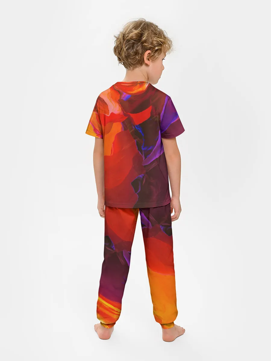 Детская пижама с брюками / Горная абстракция