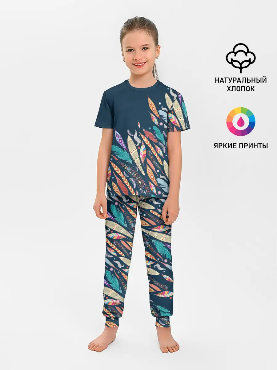 Детская пижама с брюками / Перья