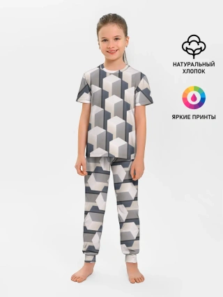 Детская пижама с брюками / ГрафиЧеские Кубы