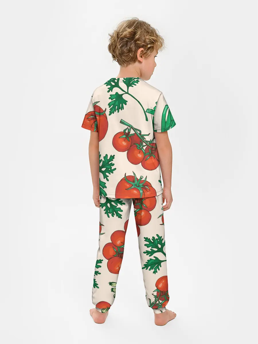 Детская пижама с брюками / Летние овощи