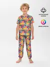 Детская пижама с брюками / Тропический коллаж