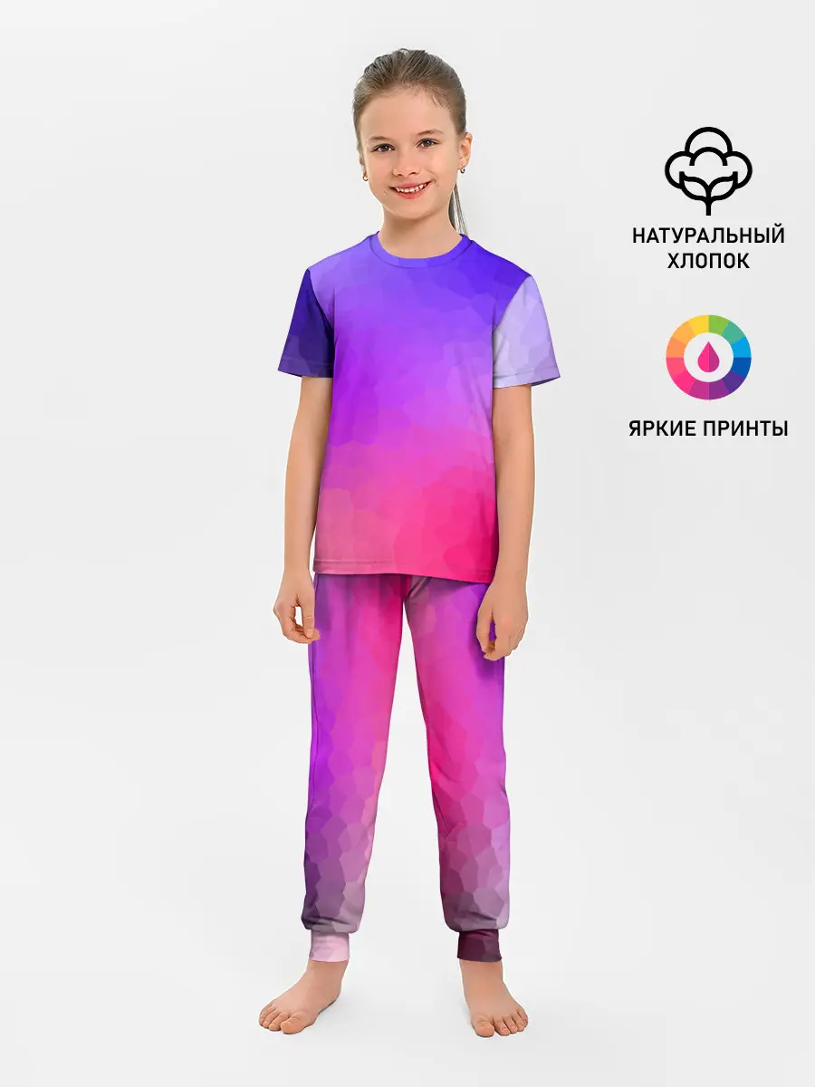 Детская пижама с брюками / фиолетовый кристалл