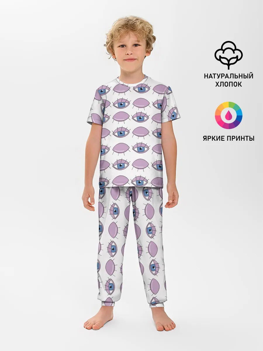 Детская пижама с брюками / Глаза фиолетовые
