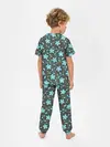 Детская пижама с брюками / Цветочный узор на темном фоне