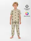 Детская пижама с брюками / Арт деко на бежевом фоне
