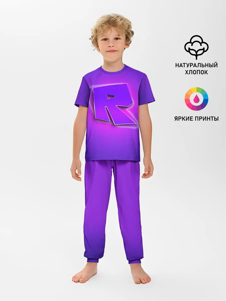 Детская пижама с брюками / ROBLOX NEON LOGO | РОБЛОКС