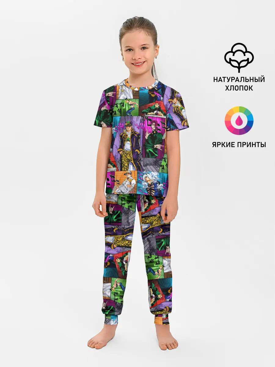 Детская пижама с брюками / Паттерн джоджо кира спидвагон