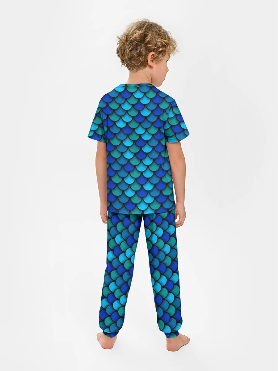 Детская пижама с брюками / Чешуя рыбы