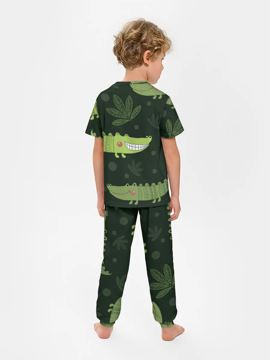 Детская пижама с брюками / Милый крокодил