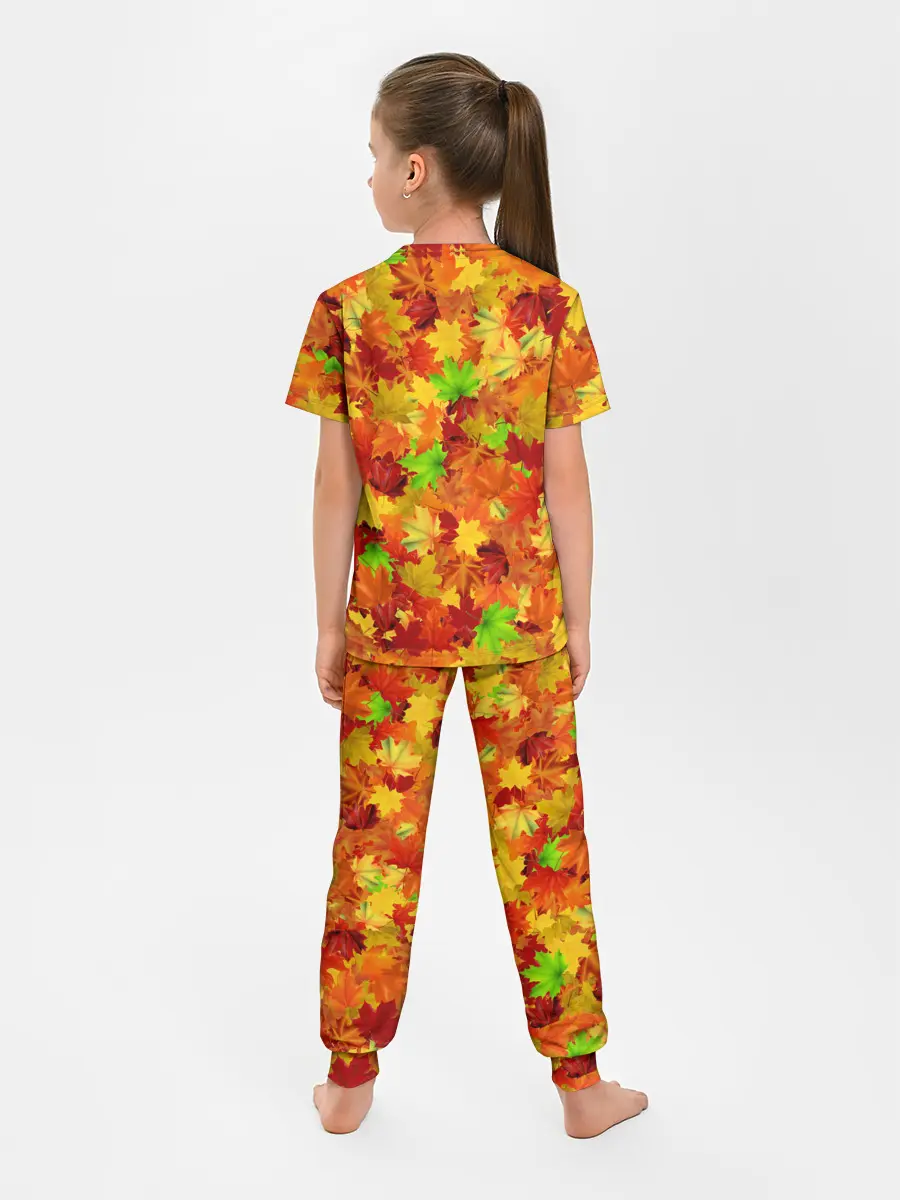 Детская пижама с брюками / Кленовые листья