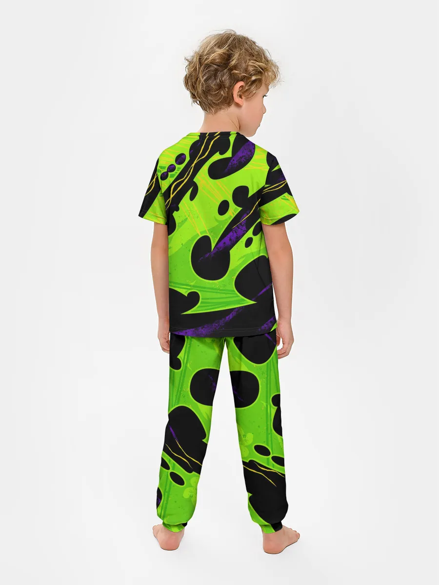 Детская пижама с брюками / КИСЛОТНАЯ ОРГАНИКА | НЕОНОВАЯ