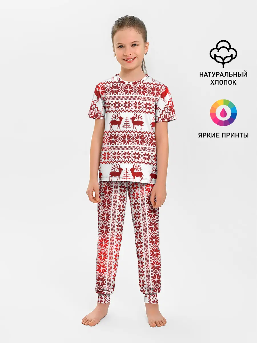 Детская пижама с брюками / Зимний лес