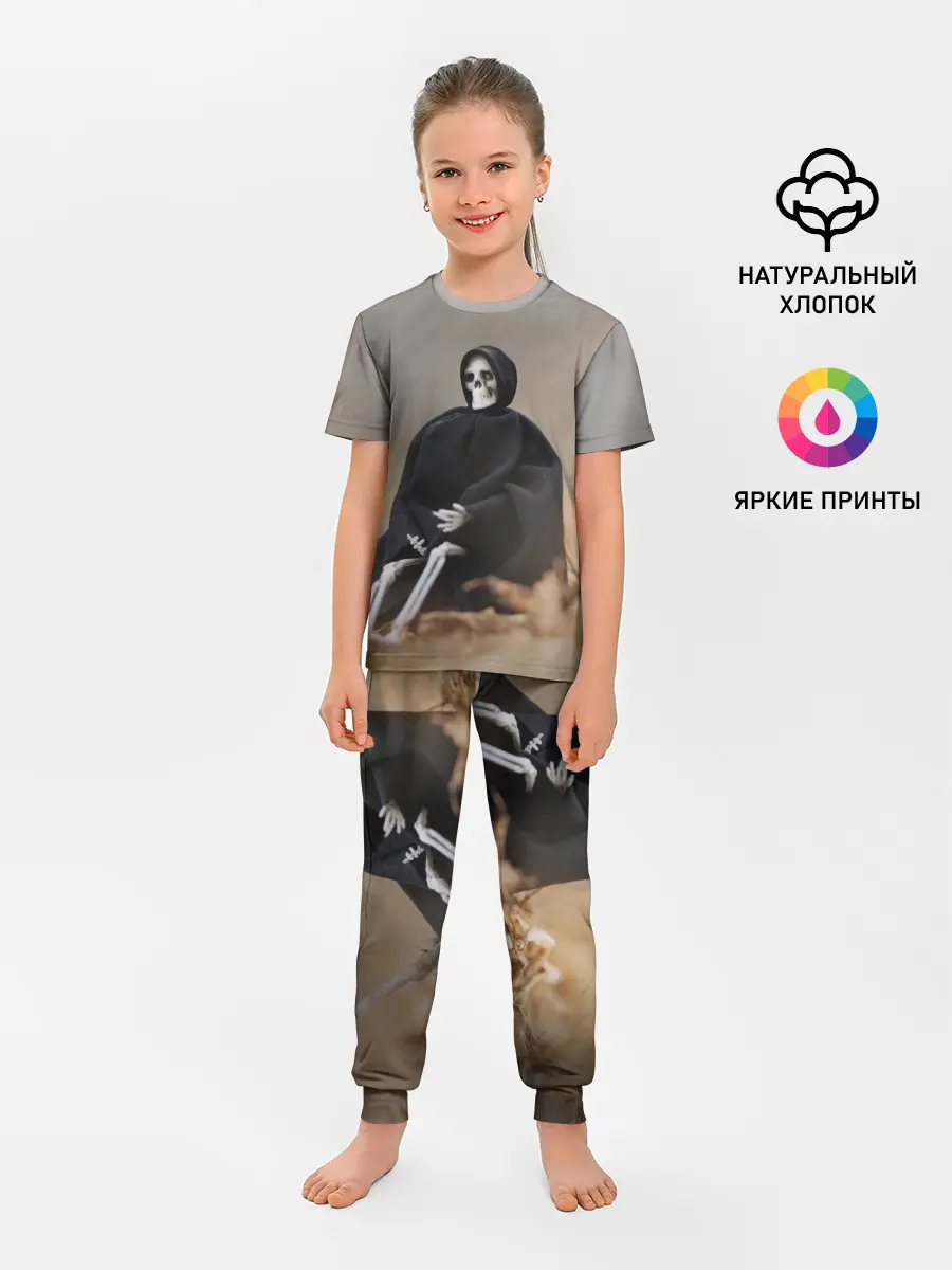 Детская пижама с брюками / Сидячий Скелет