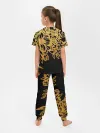 Детская пижама с брюками / Золотые цветы на белом