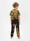 Детская пижама с брюками / Золотые цветы на белом