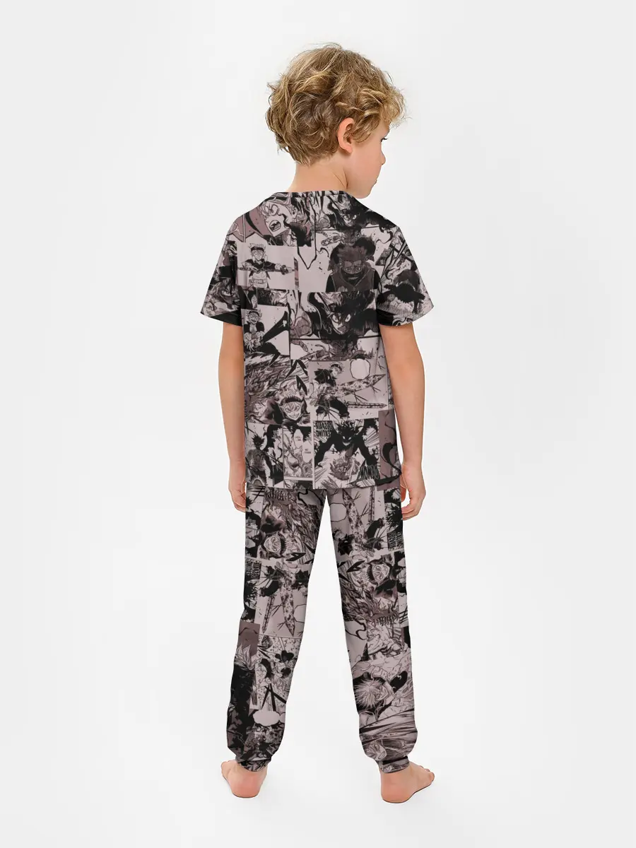 Детская пижама с брюками / ASTA manga monochrome pages