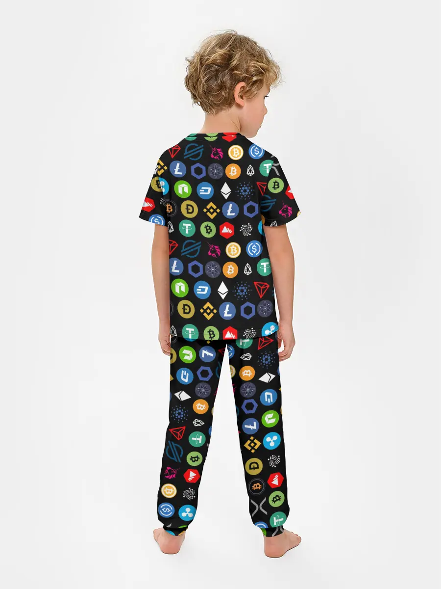 Детская пижама с брюками / ЛОГОТИПЫ КРИПТОВАЛЮТ | CRYPTOCURRENCIES