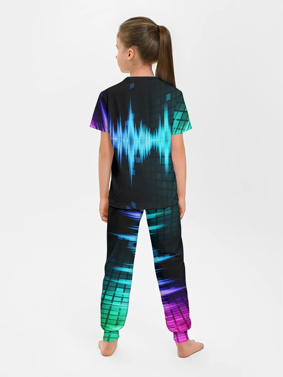 Детская пижама с брюками / neon music