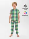Детская пижама с брюками / Зеленый клетчатый узор