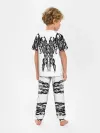 Детская пижама с брюками / абстракция, круги, линии,