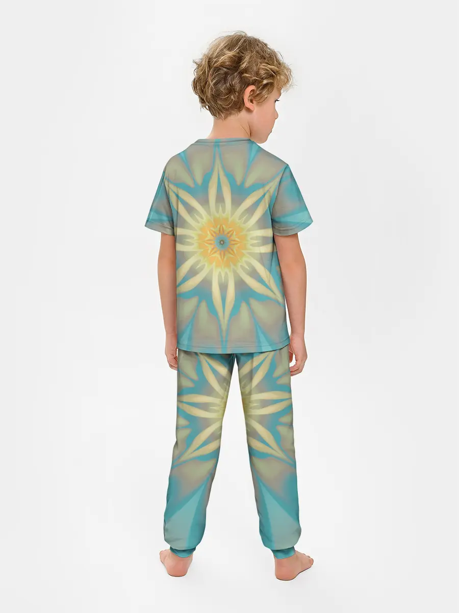 Детская пижама с брюками / Летнее солнце. Абстракция.