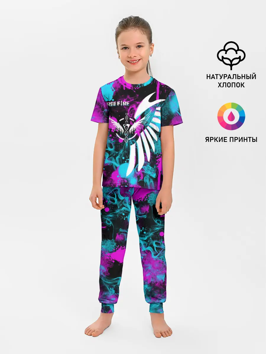 Детская пижама с брюками / FREE FIRE NEON