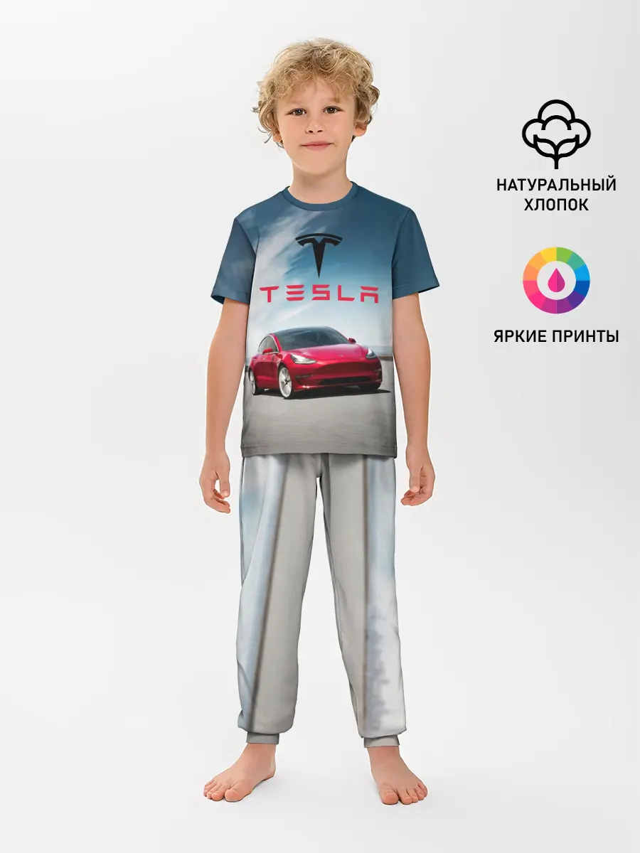 Детская пижама с брюками / Tesla Model 3
