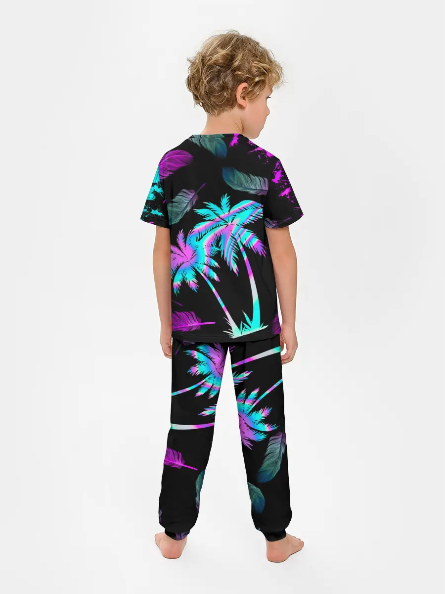 Детская пижама с брюками / Неоновое лето