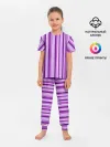 Детская пижама с брюками / Фиолетово-чёрные полосы