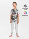 Детская пижама с брюками / Kimetsu no Yaiba на сером