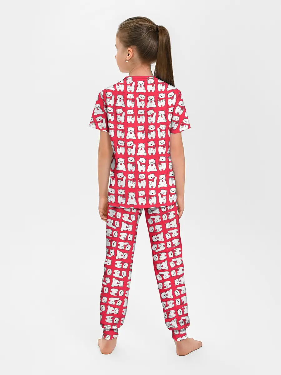 Детская пижама с брюками / Мишки в шарфиках