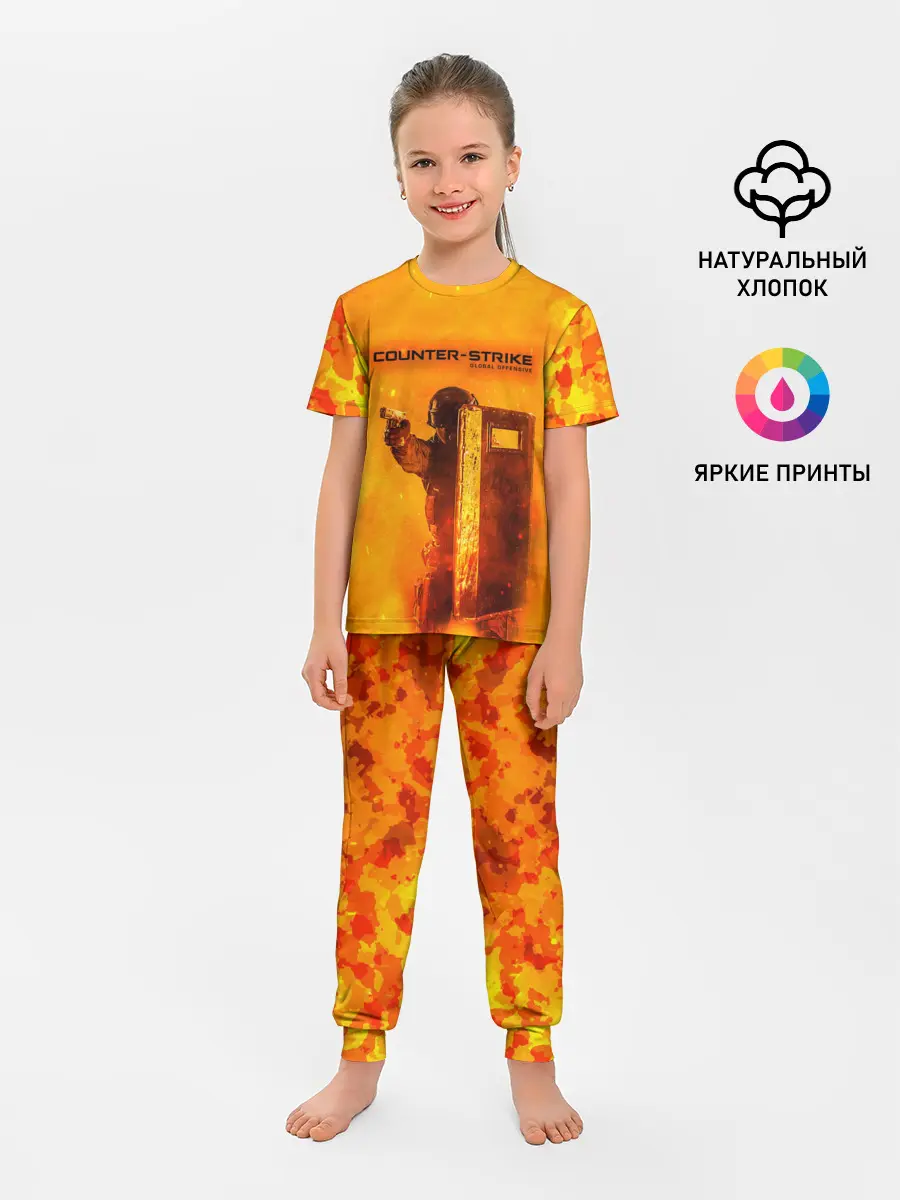 Детская пижама с брюками / CS GO FIRE | КС ГО