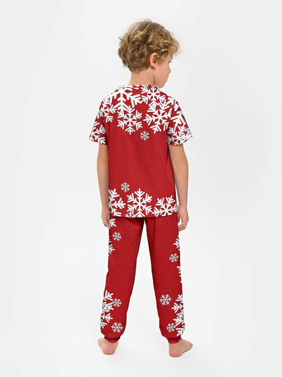 Детская пижама с брюками / Снежинки